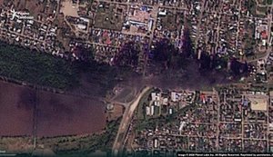 Нафтобаза палає у Краснодарському краї РФ. СУПУТНИКОВЕ ФОТО