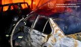 Пожежа після обстрілів у Запоріжжі