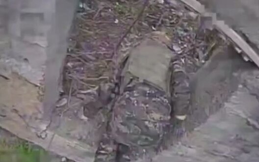 Occupier survives direct hit below back from Ukrainian drone. VIDEO
