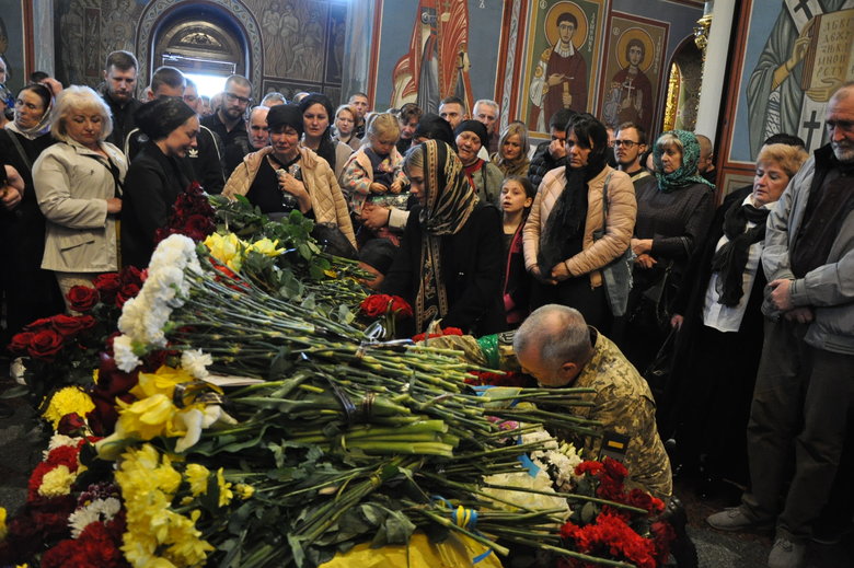 Farewell to cyborg paratrooper of 95th Brigade Ruslan Borovik, who died in battles with Russian occupiers in east, said goodbye in Kyiv 54