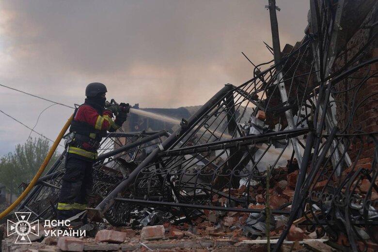 Rescuers are working to clear the aftermath of the Russian strike