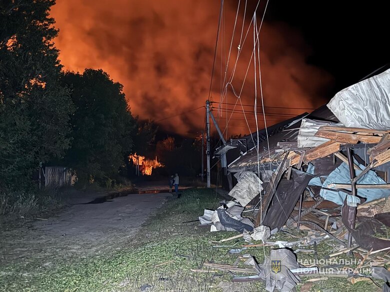 Massive attack on Okhtyrka on 20 August
