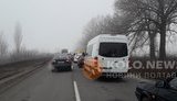 Огромная пробка образовалась на дороге "Полтава - Кременчуг" в районе Новых Санжар. ФОТОрепортаж