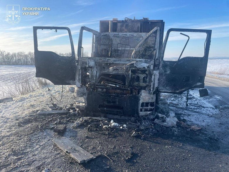 Drone attack on a utility vehicle