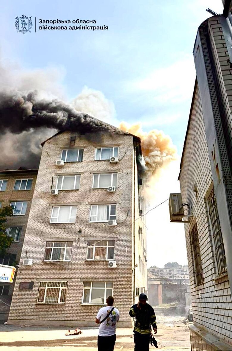 University in Zaporizhzhia after shelling