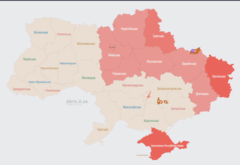 Карта повітряних тривог