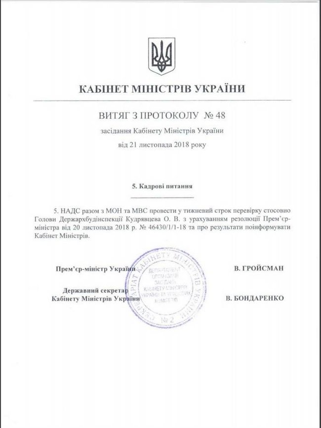 Некоторые лица не хотят потерять незаконные прибыли: Гройсман пытается уволить главу ГАСИ Кудрявцева 01