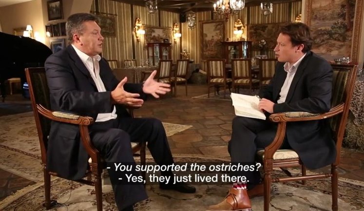 Yanukovych gave interview to BBC: Mezhyhiria residence is not mine. I just supported the ostriches that lived there. What's wrong with that?. VIDEO