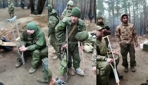 Искалеченные оккупанты из 20-й армии ВС РФ на костылях готовятся к штурму украинских позиций: "Вот медик ходит. Ему пох#й". ВИДЕО