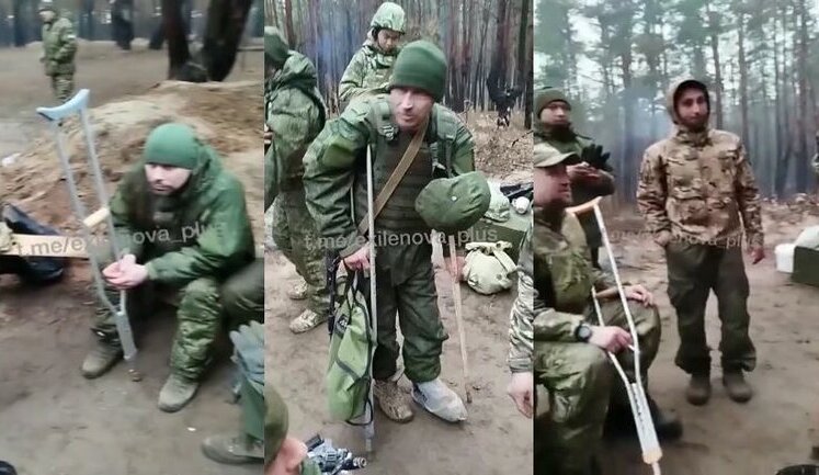 Искалеченные оккупанты из 20-й армии ВС РФ на костылях готовятся к штурму украинских позиций: "Вот медик ходит. Ему пох#й". ВИДЕО