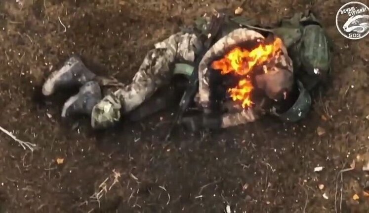 Bodies of liquidated occupiers on bridgehead in Krynky. VIDEO