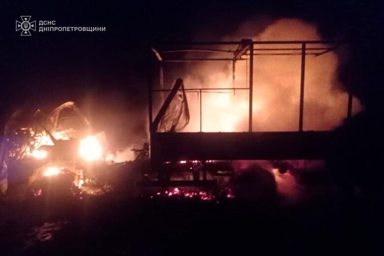 Enemy drone hits a truck in Dnipropetrovsk region
