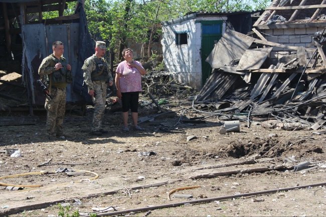 Aftermath of Troitske artillery attack by Russias hybrid forces 08
