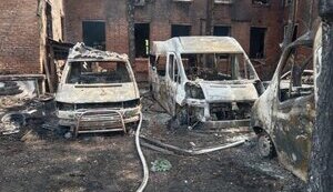 Enemy strike destroyed base of Hospitallers medical volunteer battalion in Pavlohrad. PHOTO