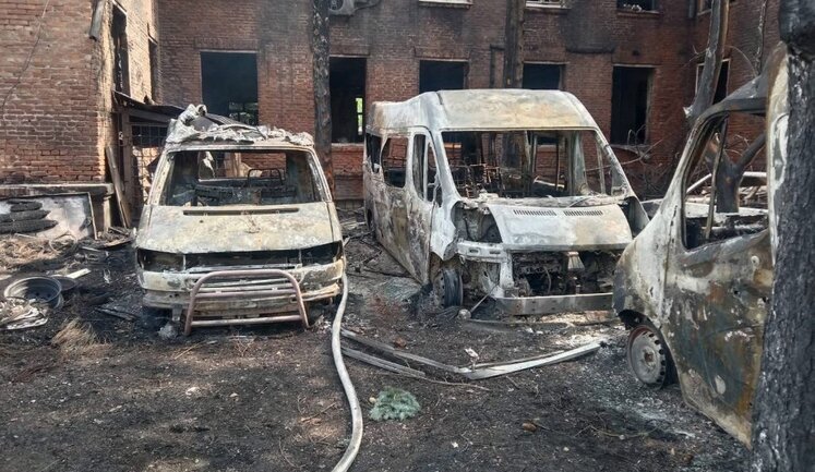 Enemy strike destroyed base of Hospitallers medical volunteer battalion in Pavlohrad. PHOTO