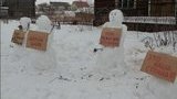 "Вова, между нами все кончено": російську активістку затримали за організацію "мітингу сніговиків". ФОТО