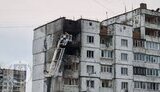 Наслідки влучання у будинок в Святошинському районі Києва