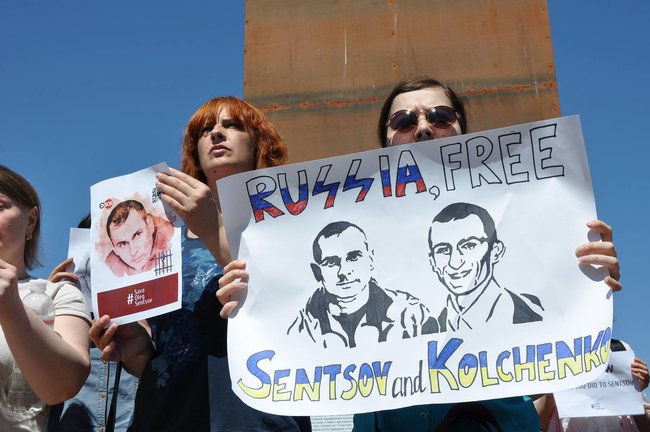 Акція на підтримку Сенцова та інших політвязнів у РФ і окупованому Криму відбулася на Майдані 17