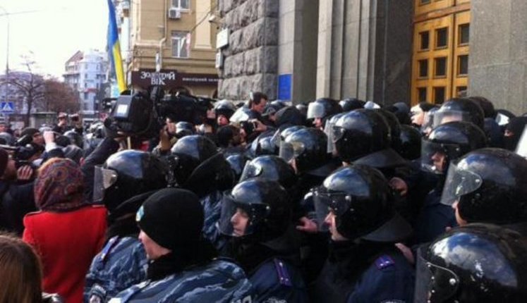 Clashes between demonstrators and police occurred in Kharkiv. PHOTO