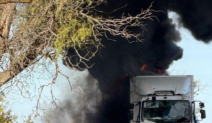 Ruscists strike UN humanitarian mission trucks in Kherson region. PHOTO