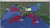 Карта перекривання РФ районів Чорного моря. КАРТА