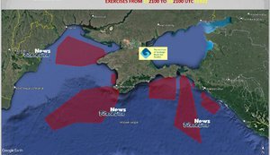 Карта перекривання РФ районів Чорного моря. КАРТА