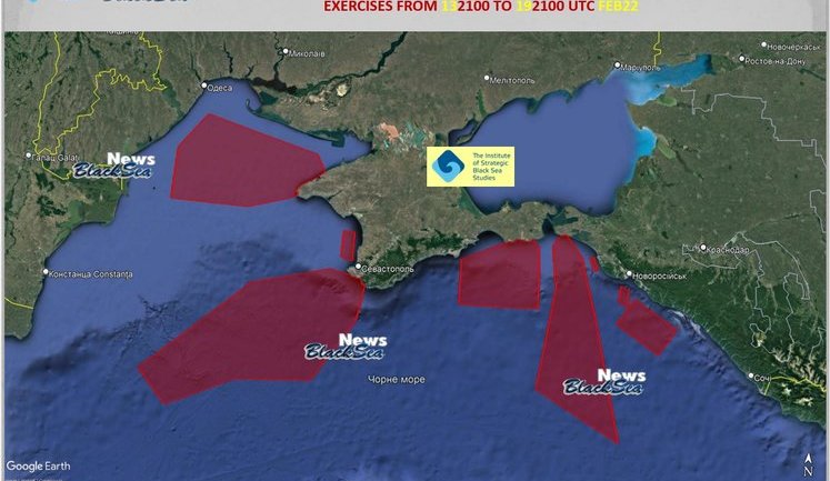 Карта перекривання РФ районів Чорного моря. КАРТА