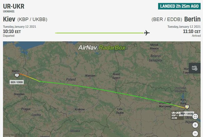 Ермак полетел в Берлин на президентском самолете 01