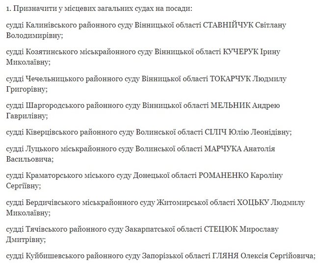 Зеленський призначив ще 37 суддів 01