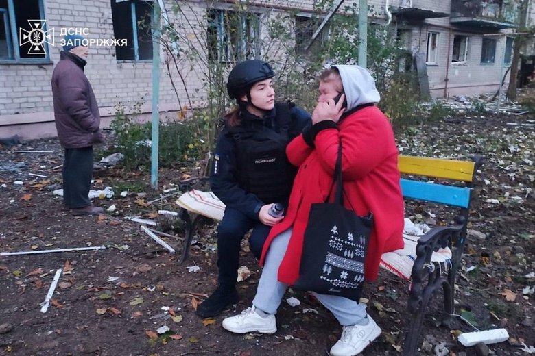 Ballistic and cruise missiles destroyed a high-rise building in Zaporizhzhia.