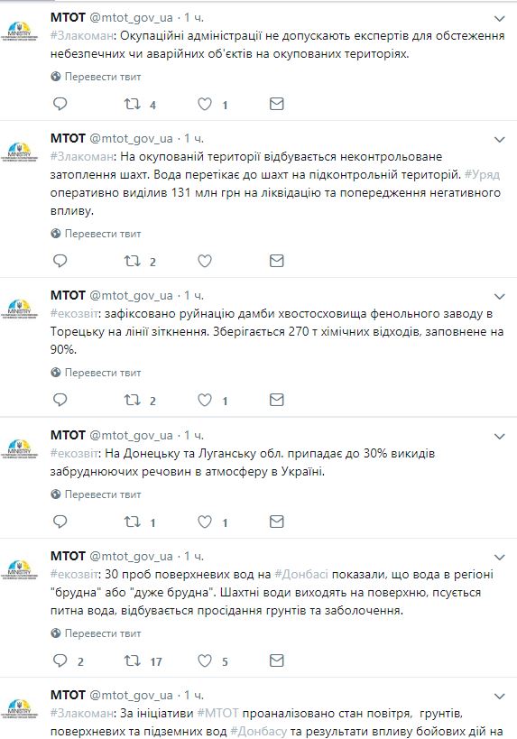 Пробы показали, что вода на Донбассе грязная или очень грязная, - МинВОТ 01