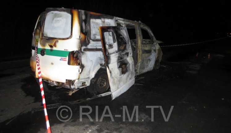 Unknown persons shot and set on fire collector car in Zaporizhia region (updated). PHOTOS