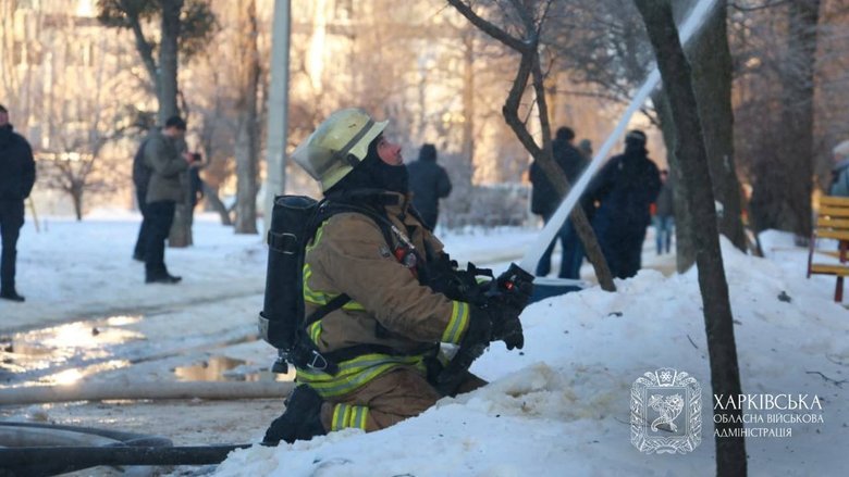 Russians struck a residential building in Kharkiv on February 3