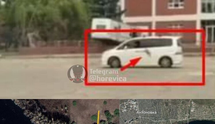 "Бавовна" в оккупированных Олешках: момент прилета по площади. ВИДЕО