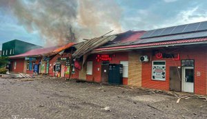 Enemy UAV strikes retail facility in Kharkiv region: three people injured, shops and post office damaged. PHOTOS