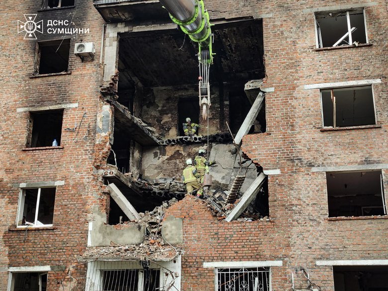 Aftermath of Russia's strike on Konotop