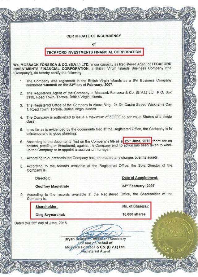 офшор свинарчук гладковский