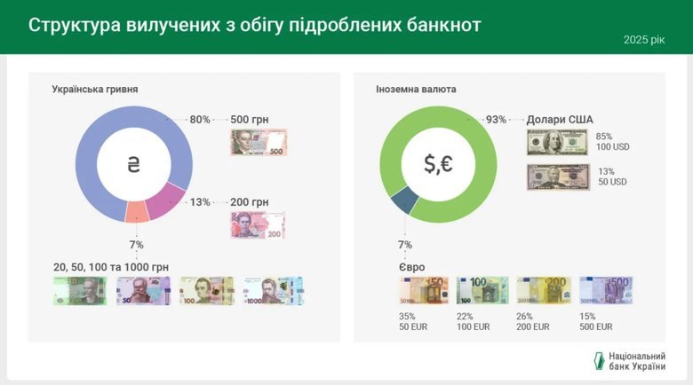 Рівень підроблення гривні торік знизився втричі