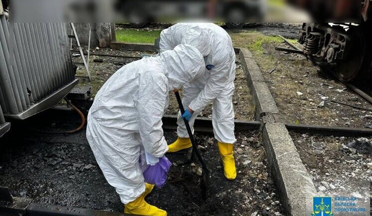 Shelling of Trypillia TPP: environmental prosecutors document environmental damage. PHOTO