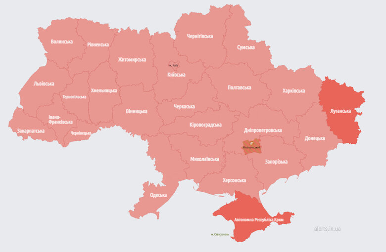 По всей Украине воздушная тревога 01 По всей Украине воздушная тревога 01