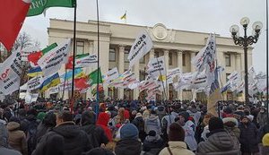 Protesters gather at Verkhovna Rada, block Hrushevskoho street in Kyiv. VIDEO&PHOTOS