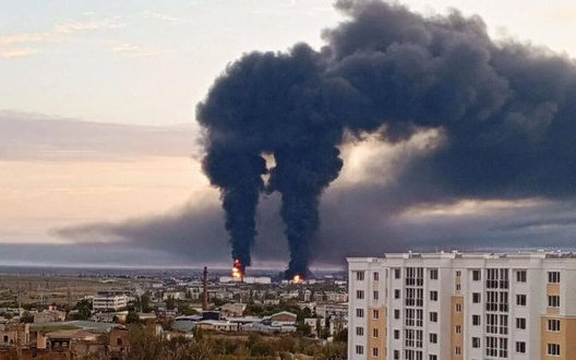 Пожежа на нафтобазі у Феодосії