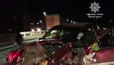 Пьяный водитель с 5-летним ребенком в автомобиле влетел в отбойник в Киевской области, - патрульная полиция. ФОТОрепортаж