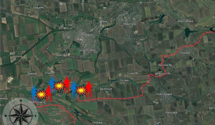 Россияне не прекращают штурмовать Часов Яр и в городской застройке Курахово, - ОСГВ "Хортиця" КАРТЫ