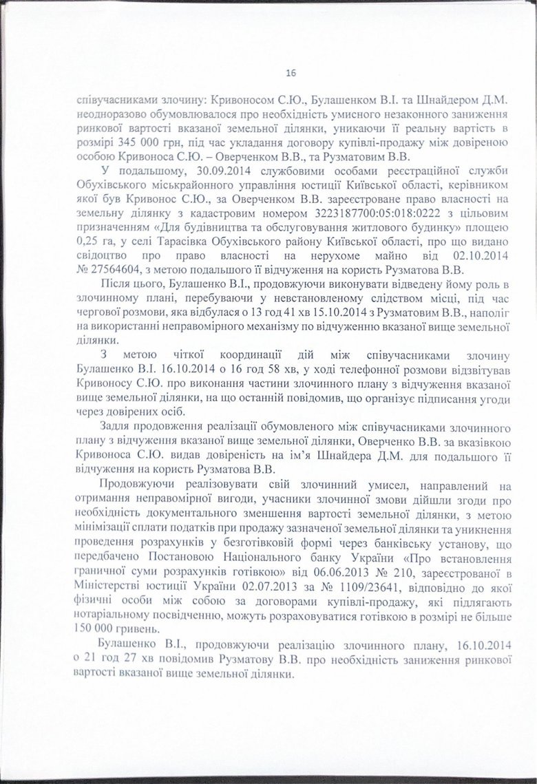 Charges against NABU Director Kryvonos: full text