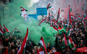 митинг оппозиции в Венгрии