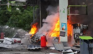 Occupiers attacked gas station in Zaporizhzhia: one person killed and three wounded, fire broke out. VIDEO+PHOTOS