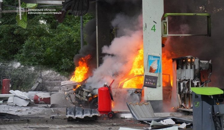 Occupiers attacked gas station in Zaporizhzhia: one person killed and three wounded, fire broke out. VIDEO+PHOTOS