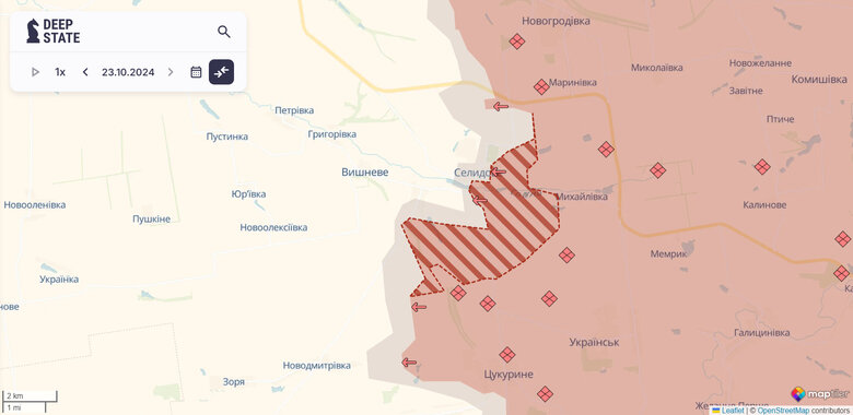 Просування росіян в Селидовому