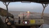 A drone destroys a Russian military vehicle